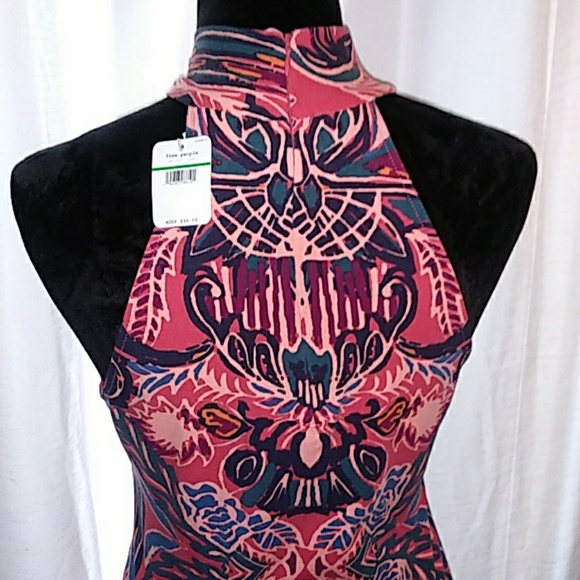 Free People Tucker sleeveless, mock neck, print Bodysuit Top - Picture 8 of 16